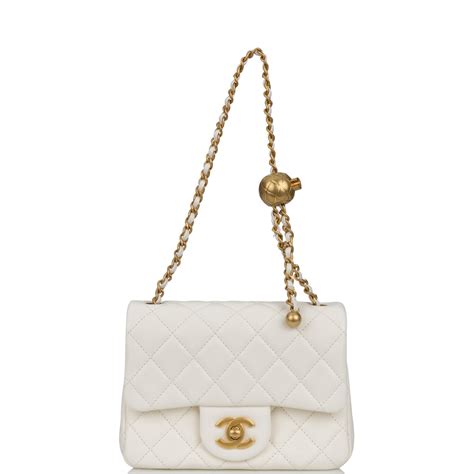 white chanel pearl crush|vintage chanel single flap.